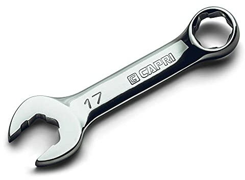 Capri Tools Llave combinada WaveDrive Pro Stubby de 17 mm para pernos regulares y redondeados