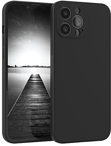 EAZY CASE - Silikonhülle für iPhone 13 Pro Max Hülle Silikon Case Schwarz weich stoßfeste Handyhülle Schutzhülle mit Kameraschutz Dünn Premium Schutz Cover TPU Phone Bumper in Mattschwarz