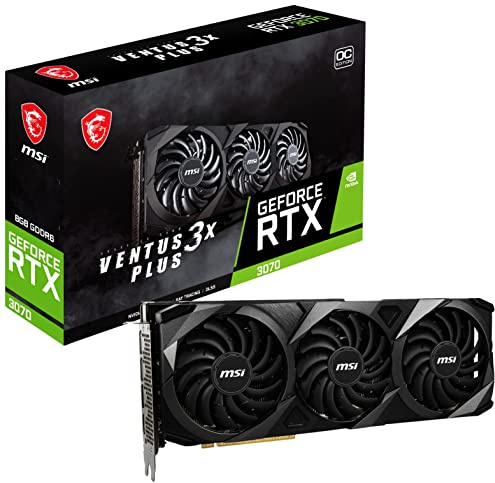 MSI Gaming GeForce RTX 3070 LHR 8 Go GDRR6 256 Bits HDMI/DP Nvlink Triple Ventilateur Torx 3 A Architecture OC Carte Graphique (RTX 3070 Ventus 3X Plus 8G OC LHR)