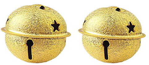 20 Stück 4cm Glöckchen zum Basteln, Weihnachtsglöckchen, Rostschutz Metallglöckchen für Handwerk, Schmuck, Festival Dekoration, Haustier Glocken, Gelb A