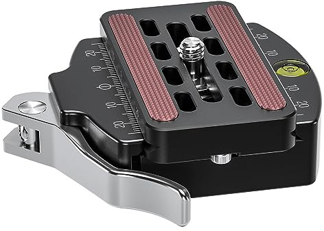 LEOFOTO LR-60 Lever Release Clamp, 60mm, 3/8 Screw Hole, Bubber Level, QR Plate, Arca Compatible (LR-60)