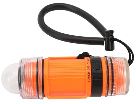 Dive Strobe Light, Diving Signal Flashlight Diving Strobe Torch LED Battery Powered Diving Signal Flashlight for Underwater Adventure (Orange)