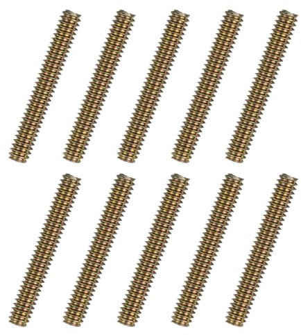 QUARKZMAN 10pz Viti Filettate Intere 1/4x1-3/4 Tutti Perni Filettati Vite Filettata Lunga Acciaio Carbonio per Mobili Ringhiera Montaggio Fissaggio Collegamento Telaio Zinco Colorato
