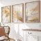 Abstract Art Set of 3 Unframed Prints, Modern Wall Art, Beige Gold Paint, A3 & A4 Sizes