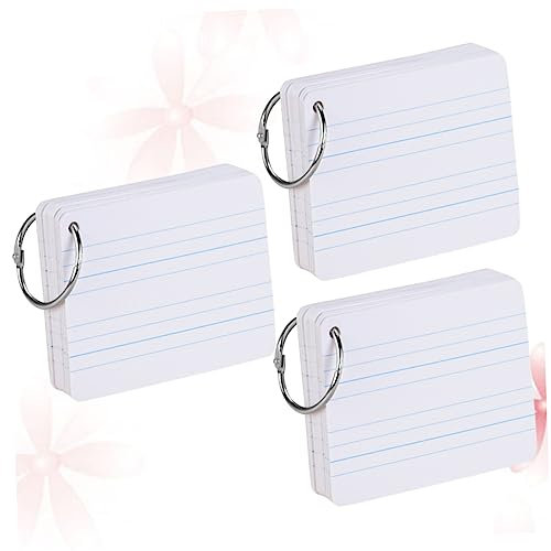 Gogogmee 3stücke Doppelseitige Linierte Pinyin-karteikarten Weiß Für Schüler Beidseitig Beschreibbar Praktische Dicke Englisch-wortkarten Aus Umweltfreundlichem Papier