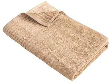 CUBE HOME Luxury 100% Bamboo Bath Towel - 90 x 180 cm - Natural Bamboo, Highly Absorbent, Quick Dry and Hypoallergenic (Latte Beige)
