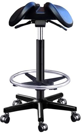 SFKLYU Ergonomischer Sattelhocker mit Geteilter Sitzfläche, Stützfunktion, Geteilter Sitz, Zahnarztstuhl, Rollhocker, Kosmetikstuhl für Salon, Tattoo, Spa, Zahnarztpraxis,B,52~72CM