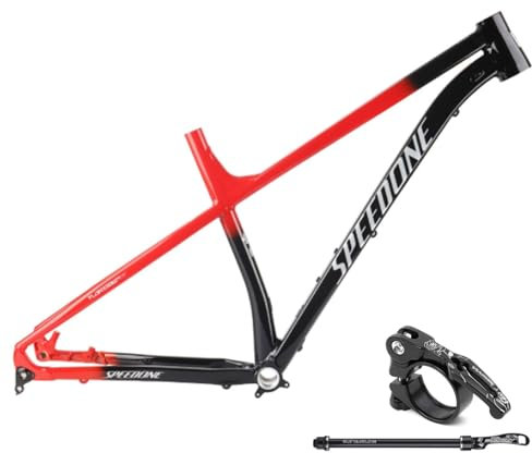 ZECHAO Mountainbike Boost 148 MM MTB Rahmen, Hardtail XC Aus Aluminiumlegierung mit Interner Verkabelung Scheibenbremse Geeignet for Gabel Mit Geradem Rohr des Wirbelsäulenkanals(Red,L)