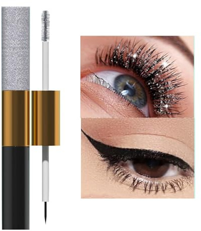 Mascara à paillettes pour cils – Mascara à formule gel doux, sourcils lavables, allongeant le maquillage pour les yeux, pour la maison, les voyages, l'hôtel, l'école