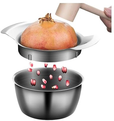Granatapfel Entkerner aus Edelstahl, Granatapfel-Schälwerkzeug mit Schüssel, Pomegranate Peeler Leicht zu Schälen, Granatapfelschälwerkzeug Set für Einfache Verwendung, für Granatapfelliebhaber