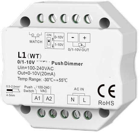 L1 L1(WT) L1(WT) Dimmer LED 0-10V dimmer push 1CH interruttore dimmer striscia luminosa monocolore(L1-WT)