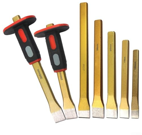 Ciseau plat en alliage d'acier chromé, outil essentiel pour la sculpture sur bois, adapté pour la maison et les projets professionnels (250 mm avec poignée)