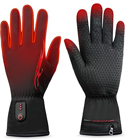 Dr.warm Wiederaufladbare Beheizbare Handschuhe, Elektrische Beheizte Handschuhe, Dünne Winterarbeitshandschuhe mit Heizung für Herren und Damen, M