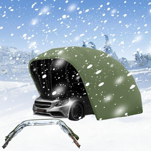Schwerlast-Stahl-Überdachung, Lagerschuppen, winddicht & schneefest, Outdoor Carport, faltbare und einziehbare mobile Garage für Parkschutz