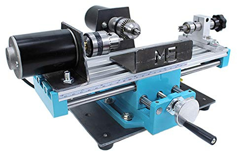 Micro Metal Lathe, Mini Variable Speed 7000 RPM, High Precision Milling Machine for Mini Parts Processing, Double Bearing, 24V 400W