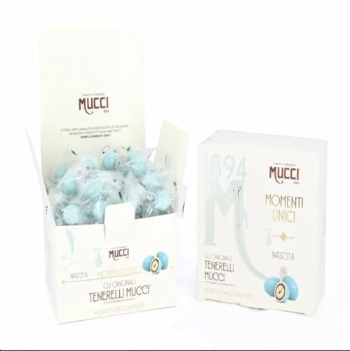 Box 400gr Tenerelli confetti Mucci incartati singolarmente (Celeste)