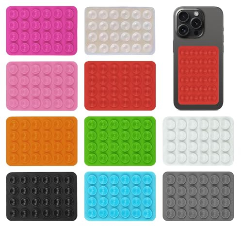 Suction Phone Holder, 10PCS Silicone Sticky Grip Mobile Suction Pads | Sticky Thing for Back of Phones, Hands-Free Accessories, For Walls, Glass, Tiles, Multicolor