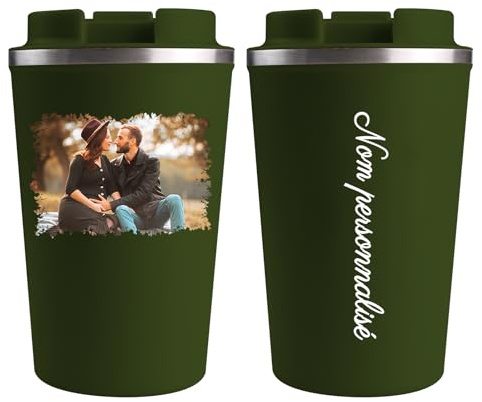 loongway Mug Isotherme Personnalisable Thermos 380ml Café Mug Isotherme Acier Inoxydable Cafe Gobelet Voyage Étanche Convient comme cadeau pour les anniversaires et les fêtes