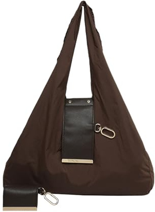 Yqooup Tote bag, borse a tracolla di grande capacità in pelle artificiale, borsa pieghevole con portachiavi, borsa per la spesa, design espandibile, strumento di trasporto facile, accessorio da
