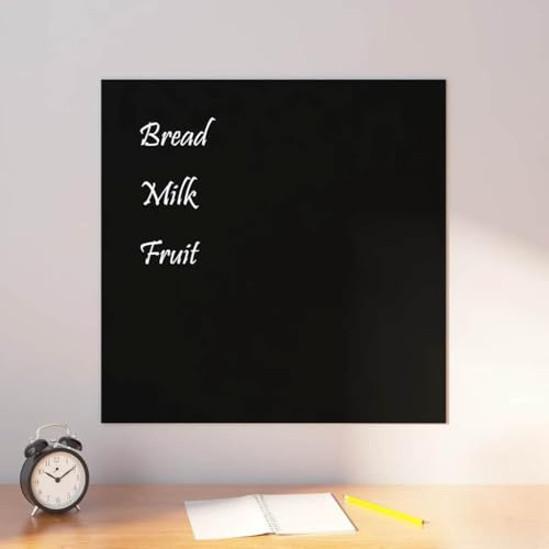 Magnetwand Glas Whiteboard Magnetisch – Rahmenloses Design aus Gehärtetem Sicherheitsglas, Trocken Abwischbar & Robust, In Schwarz, Ideal für Büro, Schule & Zuhause 60x60cm