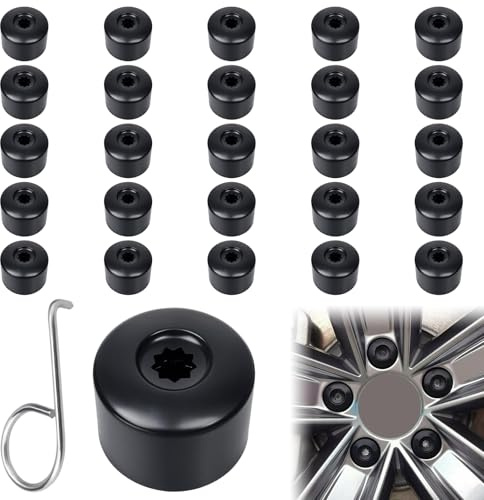 HH-uytnglo 20 Stück Radschraubenkappen 17mm Schraubenabdeckungen, T5/T6 Kompatibel mit VW Golf Passat Beetle Kompatibel mit Audi, alle Automarken | Inklusive praktischem Radmutterkappen Abzieher