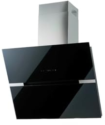 PKM Schräghaube 9080BZ | Dunstabzugshaube | Wandhaube | Abluft | Umluft | Glas schwarz | 90cm | Energieeffizienz A++