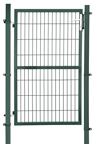 SONGMICS Cancello da Giardino, Cancelletto da Giardino, Acciaio Zincato con Serratura, Porta di 106 x 150 cm (L x H), Tubo Rettangolare, Cancello per Recinzione, Verde GGD200L
