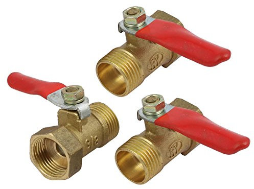 Aexit 3/8 Außengewinde Hebel Griff Kugelhahn Rohrfitting Stecker 3 stücke (9a802d3bfc83cd27ad8d1370db009fac)