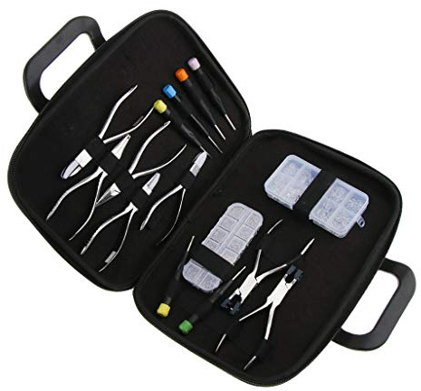 Tubayia Brillen Reparaturset Schraubendreher Nasenpads Schraubenmutter Zangen Reparatur Werkzeug Set mit Tragetasche