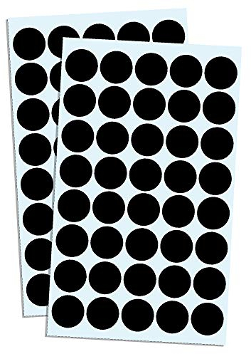 TownStix - 2000 Stück, 20mm Schwarz Rund Punktaufkleber Etiketten Markierungspunkte - Schwarz
