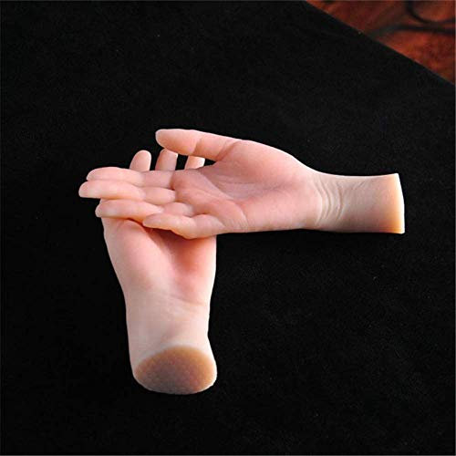 SLRMKKK Frauen Modell Schaufensterpuppe Hände, Silikon lebensechte Hand Hübsche Junge Mädchen Hände für die Anzeige, Feste Silikon weibliche Hände, Sexy Hand für Frau mit Nagelmodell, Eine Linke Hand