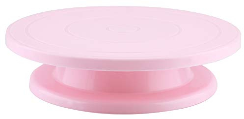 Kudoo roterande tårtfat för tårtdekoration, tårtdekoration, tårtdekoration, tårtdekor, roterande stativ, för efterrättsbutik, restaurang (rosa)