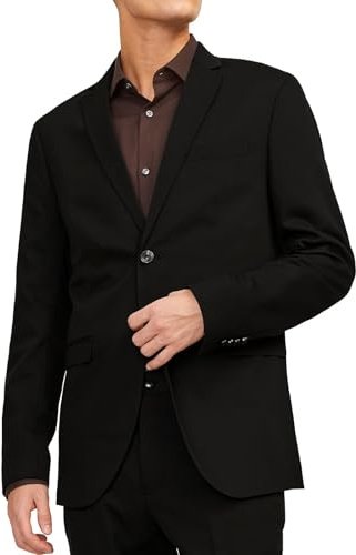 JACK & JONES Blazer monopetto maschile JPRFRANCO Blazer Super Slim Fit, nero
