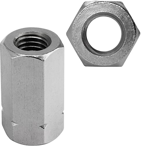 FASTON® Sechskantmuttern 3 d hoch M5 aus Edelstahl A2 V2A (2 Stück) Form B DIN 6330 Sechskant-Langmutter Sechskant Mutter Gewindemuffen Langmuttern hohe Verlängerungsmutter