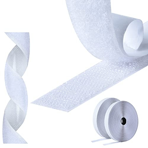 AiQInu Klettband Selbstklebend,8M Klettverschluss Extra Stark Doppelseitig Klebende,20mm Breit Selbstklebendes Klebepad Enthält Flauschband und Hakenband Kann für Haushalt,DIY und Handgefertigt