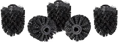 Relaxdays 5X Spazzole per Scopino Water, Ricambio Spazzolone WC, Filetto 12 mm Accessori Bagno, D: 8 cm, Nero