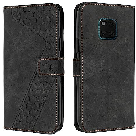 YIRRANZD Funda para Huawei Mate 20 Pro, Funda Tapa Libro Movil Carcasa PU Cuero [Ranura para Tarjeta], Flip Caso Cubierta Case Funda para Huawei Mate 20 Pro (Negro)