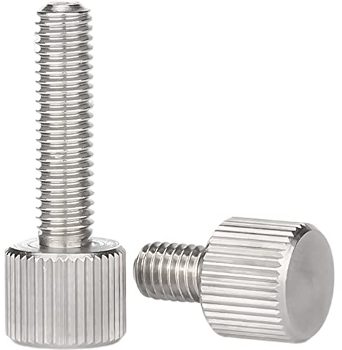 Foyoram M2 M2.5 M3 M4 Edelstahl Handschraube gerändelt klein flach Kopf Hand Schraube dick Kopf Schraube (10stück M3x10mm)