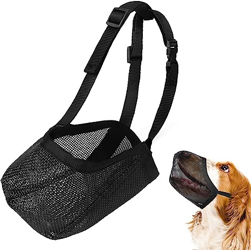 Weicher Anti-Giftköder Maulkorb für Hunde - Verstellbare Mesh Maulkörbe für Kleine, Mittelgroße und Große Hunde, Fressschutz, Beißen und Kauen (S)