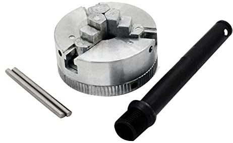Qutsvosh Z011 Mini Taladro Portabrocas Aleación de Zinc Manual Autocentrante Metal 3-Mandíbula Torno Chuck Abrazadera Plata con para CNC Torno Máquina Herramienta