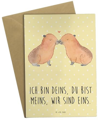 Mr. & Mrs. Panda babykarte Capybara Liebe - Geschenk, Lustige Sprüche, Beileidskarte, hochzeitskarten, osterkarte, Verliebt, weihnachtskarten, Geschenkidee, einladungskarten, glückwunschkarten