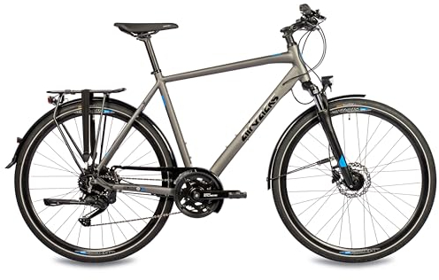 Airtracks Herren Trekking Fahrrad 28 Zoll TR.2845-C New 2x9 Gang Shimano CUES RD-U3020 Shadow Grey - Grau Matt - Rahmenhöhen 52cm 56cm - (52cm (Körpergröße 165-175cm))