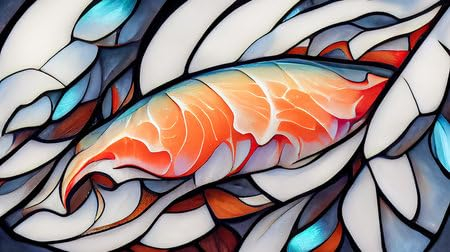adrium Acryl-Bild 140 x 80 cm: Buntes Buntglasfenster. Abstrakter Buntglashintergrund. Jugendstil-Dekoration für den Innenraum. Vintage-Muster. (191717245)
