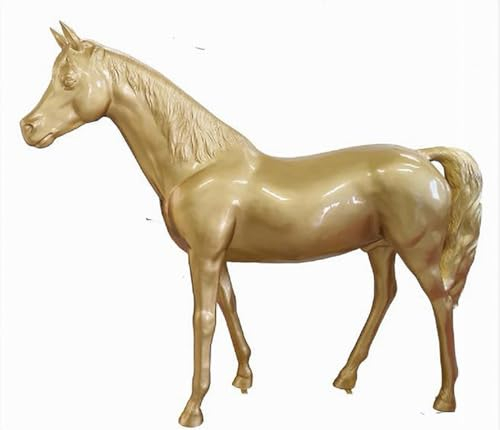 XXL Premium Pferd lebensgross Gartendeko ca. 220cm Garten Deko Figur Farbe: Gold