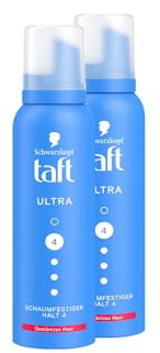 Schwarzkopf Taft Schaumfestiger Ultra (2x 150ml), Haltegrad 4, Haarschaum für alle Haartypen, stärkt das Haar, vegane Formel*