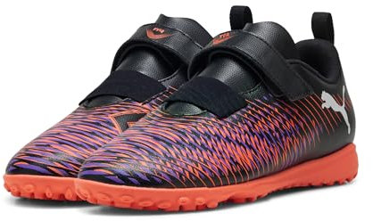 Puma - Future 8 Play IT V JR, Zapatillas de fútbol Unisexo, Puma Black-Puma White-Glowing Red,