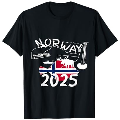 Norwegen 2025 - Scholle Geschenk für Angler I Meer Elch T-Shirt