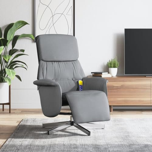 IKAYAA Massagesessel Drehsessel Wohnzimmer Fernsehsessel mit Fußstütze 360 Grad Drehbar Relaxsessel Massage Sessel mit Fußteil Liegefunktion Relaxliege Liegesessel Massagefunktion