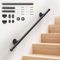 Main Courante pour Escalier, 1 Section-1M Rampe Murale en Métal, 110 lb Antidérapante et Confortable pour Intérieur et Extérieur, Adaptée aux Enfants, Personnes Handicapées et aux Personnes âgées