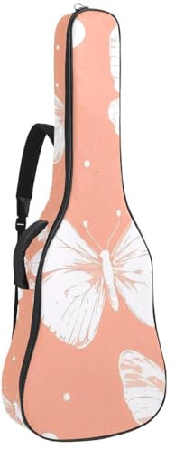 Gitarrentasche, 101,6 cm, 104,7 cm, 1 cm dick, Schaumstoff, weich gepolstert, für Akustik-, E-Bass-, klassische Gitarre, Aquarell, Blaugrün, Weiß, geometrisches Muster, Multicolor 08, 42.9x16.9x4.7 in